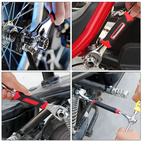 52 In 1 Universal Socket Wrench Set With 360 Degree Rotating Head And Rubber Handle used on bike and motorcycle repairs