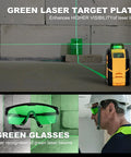 High-Performance 360 Degree Self-Leveling Green Cross Line Laser Level with Sturdy Tripod and Essential Accessories in use