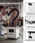 Pro Grade Heavy Duty Solder Fume Extractor With LED Display Control 200W Air Scrubber for Engravers Welders and Laser Cutters