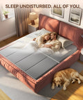 Couple sleeping on Full Size Bunkie Board 54X75 Delivers Flat Out Sturdy Support Breathable Hollow Core Base With Squeak Proof Grey Oxford Cover Low Mattress Foundation.