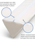 Two Pack Extra Long Foam Bed Bumpers For Toddlers And Kids Expands To 56 Inch Coverage After Unrolling Soft Cushioned Guard Rail