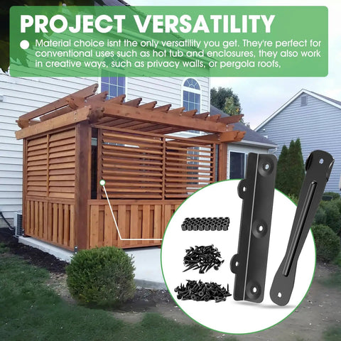 All In One Louver Bracket Kit For Deck Sunblind System Includes 22 Brackets 10 Actuators Screws Rivets And Instructions Fits 11 Boards Of 48 Inches Each Powder Coated Iron For Outdoor Louvered Fence Pergola And Shutter