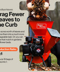 Heavy Duty Wood Chipper Shredder Mulcher 7HP 3 Inch Capacity 3 In 1 Multi Function Yard Debris Crusher With Side Chute and leaf attachment