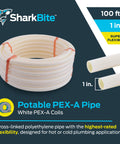 1 Inch White PEX A Flexible Water Tubing 100 Foot Roll for Potable Plumbing Easy Install Around Corners Fewer Fittings and Leaks