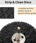 Durable 4 Inch Abrasive Strip Wheels With 6MM Shank For Drill Bit close-up showing textured surface for scraping paint and rust.