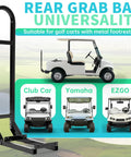 Universal Golf Cart Rear Seat Grab Bar And Safety Rail Handle For EZGO Club Car Yamaha TXT DS Fits Most Models displayed with golf carts