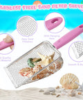 Ultimate Beach Treasure Hunt Kit stainless steel sand sifter and shovel with shells on sand