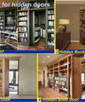 Heavy Duty 600Lbs Pivot Hinge For Doors, Ultra Strong 360 Degree And 180 Degree Swing, Stainless Steel Hidden Pivot Design, Built For Solid Wood Secret Doors, Heavy Bookcase Entries, And Murphy Door Install Projects. hidden bookcase door with wood shelves