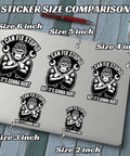 I Can Fix Stupid But It's Gonna Hurt Mechanic Gorilla Wrench Sticker Set size comparison on a laptop