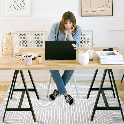 Office Chair Mat For Hardwood Floors 60 By 45 Inches, Easy Glide Computer Desk Protector With Nonslip Backing under a wooden desk