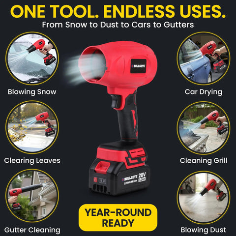 Powerful Cordless Leaf Blower Handheld Turbo Jet With Dual Batteries 20V 350W Power, year-round versatile use illustration