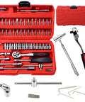 1/4 Inch Drive Socket Set With Ratchet Wrench Metric 4-14mm Sockets 57 Plus 1 Piece All In One Magnetic Pickup Tool Extensions