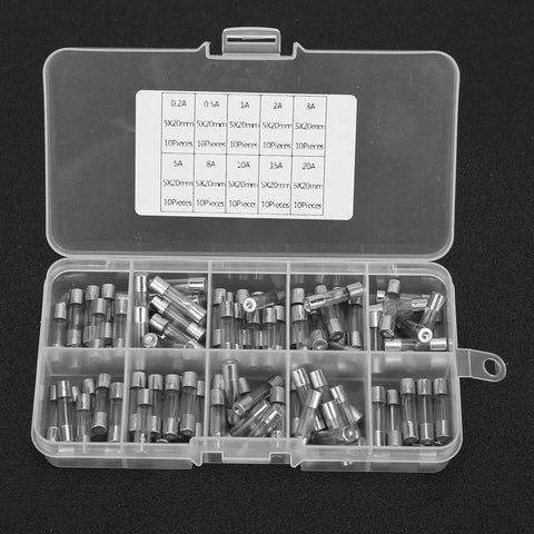 Top Tier Fuse Assorted Kit Loaded With Fast Blow Glass Fuses For Heavy Duty Electronics And Industrial Repairs Includes Solid 5X20 Mm Tubes in a clear case