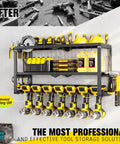 Heavy Duty Power Tool Organizer Wall Mount Rack With 300 LB Capacity, 3 Tier Garage Storage System, 7 Drill Holders For Tools