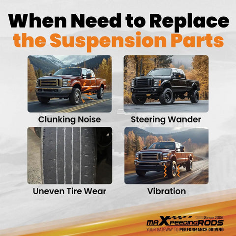 When Need to Replace the Suspension Parts for 0 To 8 Inch Adjustable Front Forged Track Bar For Ford F 250 F 350 Super Duty 2005 2016 Lifted 4X4 Trucks Durable Rust Resistant Coated Steel With Rubber Bushings For Smooth Steering And Precise Alignment