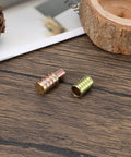 16 Pairs Carbon Steel Model Railway Alignment Dowels For 8 Millimeter Holes Baseboard Dowel Pins displayed on wooden surface