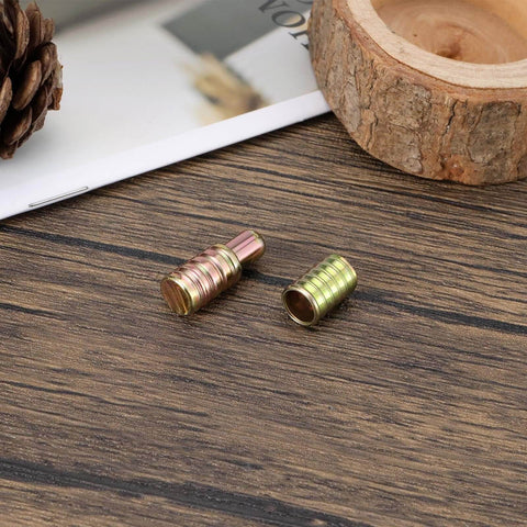16 Pairs Carbon Steel Model Railway Alignment Dowels For 8 Millimeter Holes Baseboard Dowel Pins displayed on wooden surface