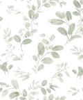 Dancing Leaves Peel And Stick Wallpaper Green And White For A Quick Easy Wall Makeover No Glue Needed Removable And Repositionable