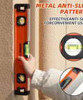 Heavy Duty 12 20 40 Inch Spirit Level Set Featuring A Magnetic Torpedo Pro Grade Aluminum Build in use against a textured wall