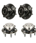 Front And Rear Wheel Bearing And Hub Assembly Kit For Buick And Chevy FWD Cars, Bolt On Replacement, Durable Sealed Hubs