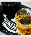 Ice Press Kit For Craft Cocktails To Level Up Your Home Bar With 2.3 Inch Sphere Ice Maker, Aircraft Grade Aluminum Press in use with drink
