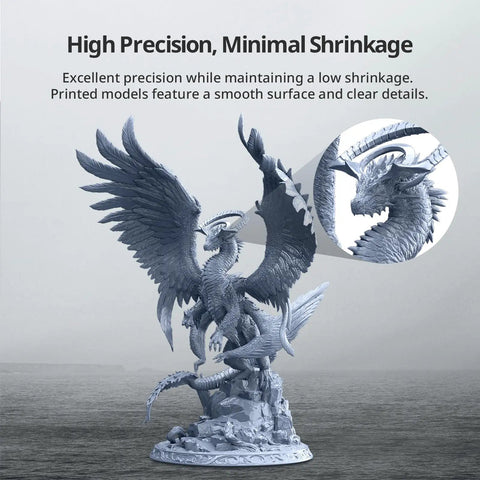 Top Shelf Grey 3D Printer Resin With No Sweat Fast Cure Formula For Crack Proof 4K And 8K Lcd Dlp Sla Printers High Detail Miniature Prototypes One Kilogram Bottle