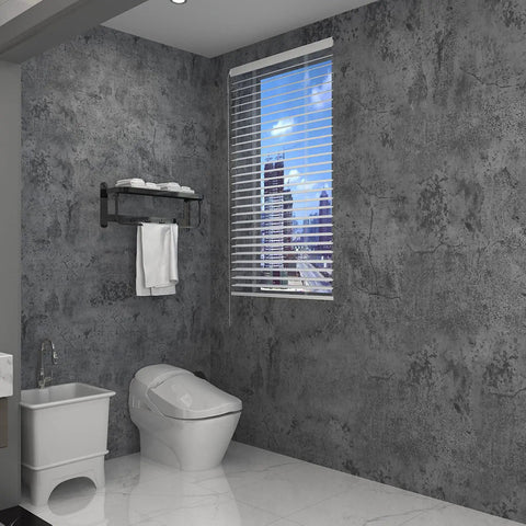 Thick Grey Blue Concrete Wallpaper Peel And Stick 24 By 354 Inches Waterproof Vinyl Cement Contact Paper Matte Finish Removable