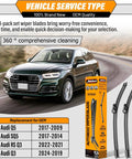 24 Inch And 20 Inch Front Windshield Wiper Blades With 13 Inch Rear For Audi Q5 2009 2017 SQ5 2014 2017 RS Q3 2019 2024 Replacement Pack Of 3