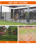 No Dig Fence With Gate, 15 Panels, 32 Inch High By 36 Feet Long Rustproof Metal Garden Edging Border For Outdoor Yard And Patio