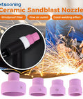 Ceramic TIG Welding Cup Set Pro Grade With Chuck 12 14 16 24 For WP 17 18 26 Torch Gas Lens Kit, nozzle and welding process.