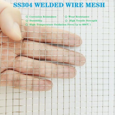 Hand holding Heavy Duty Stainless Steel Hardware Cloth 23 Gauge One Quarter Inch Openings, close-up view.