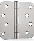 Premium 4 Inch Brushed Nickel Exterior Door Hinges 3 Pack Built Tough With Smooth Removable Pins and Installation Hardware Included For A No Sweat Upgrade To Your Home Entryway - close-up of brushed nickel hinge.