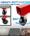 Easy Roll Three Ton Folding Hydraulic Engine Hoist with six heavy-duty casters for stable, smooth mobility on various surfaces.