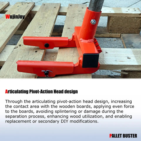 Pallet Buster Tool Head Only No Handle With Nail Remover And Locking Screw For Quick Pipe Handle Attachment on pallet boards