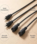 Six Pack 16 Awg 13 Amp Heavy Duty Indoor Extension Cords One Foot Three Prong Grounded Plug showing solid connection and flexible cables.