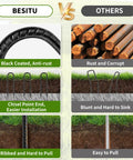Comparison of black coated anti-rust 12 Inches Trampoline Wind Stakes with rusted alternatives in ground installation