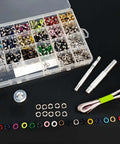 Colorful Grommet And Eyelet Kit With 680 Pieces In 17 Colors Includes Three Sixteenths Inch Metal Eyelets For Shoes Belts Clothes Bags And Crafts Plus Installation Tool Measuring Tape And Durable Storage Box For DIY Projects