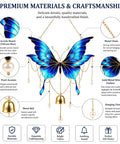 Butterfly Wind Chime Craft Kit In Blue Acrylic Base With Upright Metal Wire, No-Brainer Beginner-Friendly Sand Art Set For Easy Pattern Building And Color Blending, Create Unique Home Decor Or Gift