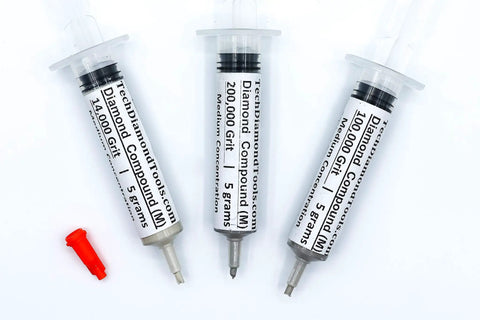 Pro Grade Diamond Polishing Compound Kit, Three Piece Set With 14 000, 100 000 And 200 000 Grits, Oil Based Paste, Syringe Pack