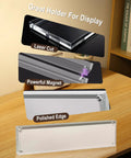 Acrylic Desk Name Plate Holder For Office 2x8 Inch Double Sided Block Clear Table Sign with laser cut, magnet, polished edges