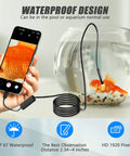 Endoscope Camera With 8 LED Lights Type C Borescope For Android And iOS Devices in fishbowl with goldfish, waterproof design