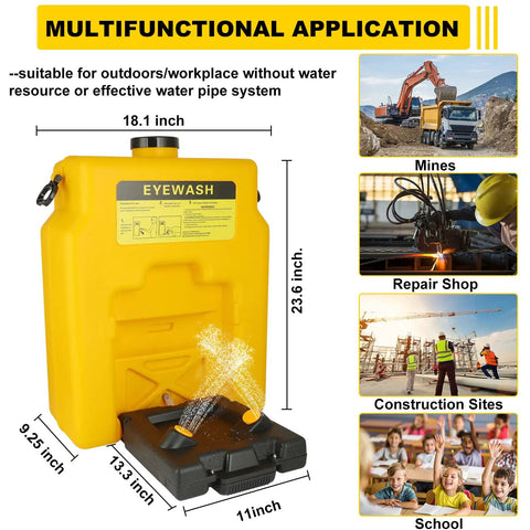 Portable Eyewash Station Emergency OSHA Approved Wall Mounted Eye Wash First Aid 14 Gallon Eye Irrigation Equipment For Quick Eye Flushes And Spill Response