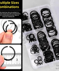 Precision 150Pcs Round Wire C Clips Set In 10 Sizes M10 To M26 GB8952 Retainer Clips Kit Black Internal Snap Rings shown in box