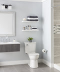 Modern bathroom with Orbit Undercounter Bathroom Sink in White Vitreous China With Front Overflow Undercounter Mount And Mounting Kit