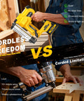 Heavy Duty 18 Gauge Cordless Brad Nailer And Electric Stapler Two In One Badass Driver comparison between cordless and corded tools.