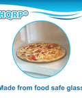 Glass Microwave Turntable Tray 15.75 Inch Replacement Plate for KitchenAid Ovens with pizza inside microwave