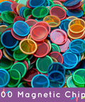 400 colorful translucent bingo chips from Magnetic Bingo Wands And Translucent Chips Set, Easy Pick Up See Through Chips, 4 Magnetic Wands
