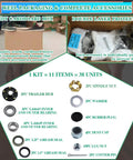 Beefed Up Trailer Hub Kit 2000 Lb Capacity With Five On Four Point Five Inch Bolt Pattern For One Inch Or One And One Sixteenth Inch Straight Spindle Includes One And A Half Inch And One And A Quarter Inch Grease Seals Castle Nut And Washer For Boat And shown in packaging and accessories display