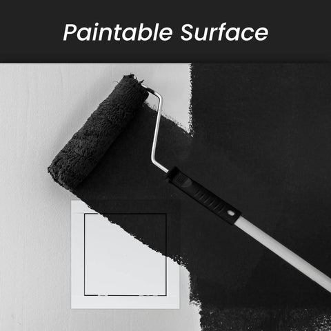 8 x 12 Inch Wall Access Panel For Drywall And Ceiling White ABS Plastic Service Hatch being painted black