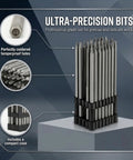 Ultra-precision bits set with compact case and tamperproof holes, professional quality for precise work.